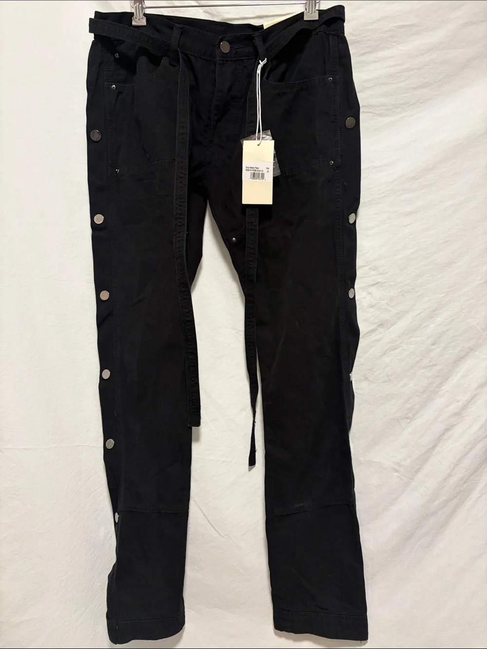 NWT - MNML Black Snap-Detail western Pants size 31 waist